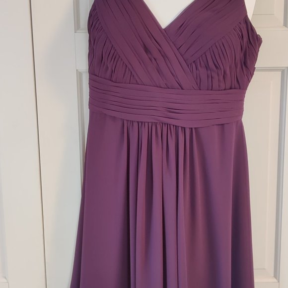 BILL LEVKOFF purple chiffon gown - Picture 1 of 11